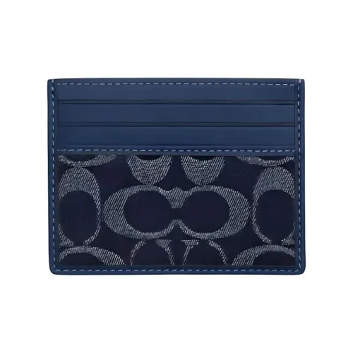 COACH Коровья кожа Держатель для карт Мини Унисекс Джинсовый синий