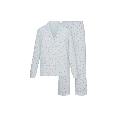 SKIMS Valentine's Day Collection Cloud Candy Heart Print Women's Pajama Sets SKIMS Valentine's Day Collection Облако Конфетный Сердце С принтом Женские Пижамные Комплекты