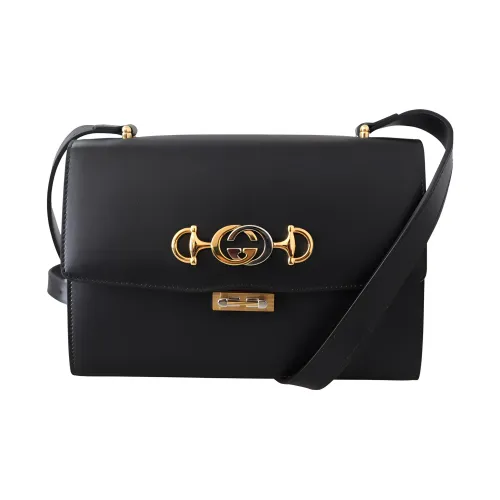 GUCCI Zumi Кожа Сумка через плечо Сумка на плечо Женская Черная