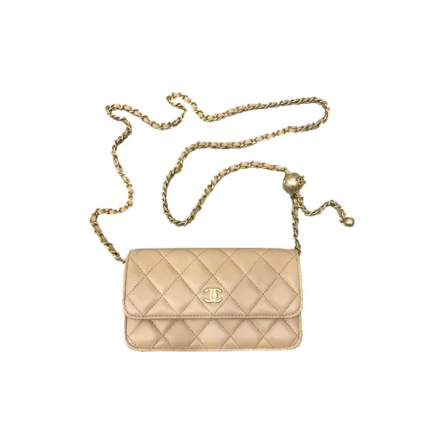 CHANEL WOC Овчина Сумка через плечо Женская Бежевая