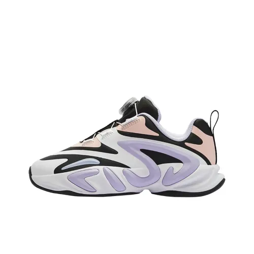 FILA KIDS BOA Slip-resistant Abrasion-resistant Low Top Детская беговая обувь Черный Белый