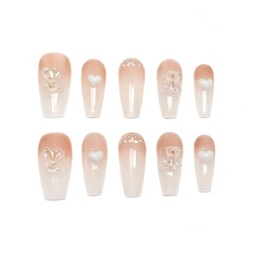 KDOW Сказка World False Nail Средний LADDER Апельсин Series Градиентный Милый Coquette Стиль Instagram 19 мм