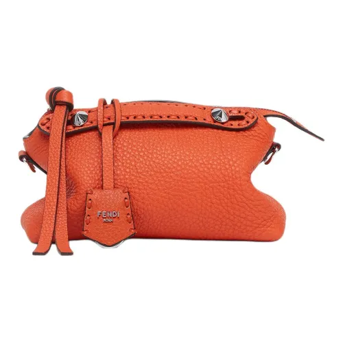 FENDI By The Way Series Сумка через плечо из телячьей кожи мини-сумка для женщин оранжевого цвета