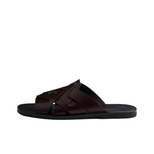 PRADA Rubber Slide Тапочки Мужские Темно-Коричневые