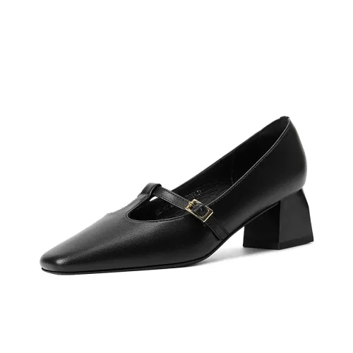 XICUNMINGWU Грубый каблук Мэри Джейн туфли 4,8 см женские