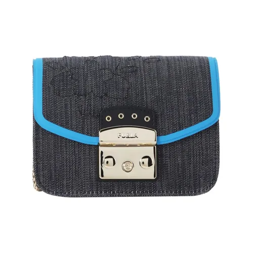 Furla Metropolis Collection Хлопок с коровьей кожей и нейлон Сумка через плечо Женская Синяя