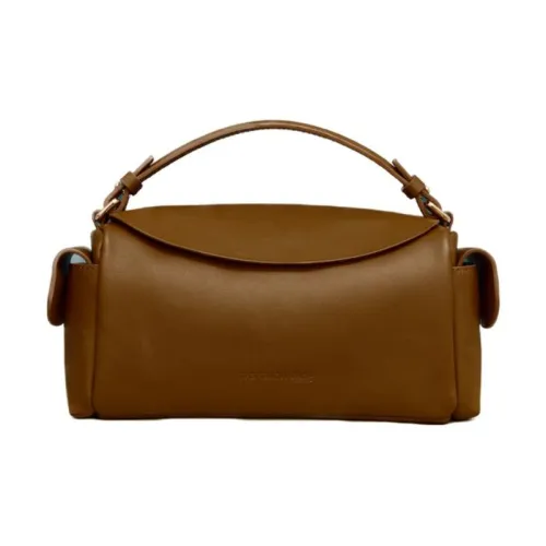 THE YELLOW SHOP Сумка через плечо из натуральной коровьей кожи средний размер женская бренд Roasted цвет каштаново-коричневый