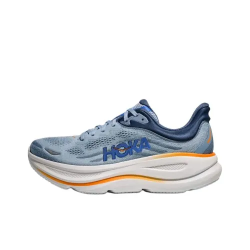 HOKA ONE ONE Bondi 9 Противоскользящий Устойчивый к истиранию Низкий Топ Марафон Бег на длинные дистанции Обувь Мужская Синий Широкая подошва