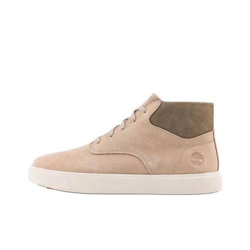 Timberland Slip-Resistant Abrasion-Resistant MID Топ Скейтборд Кроссовки Мужские Светлый Тауп