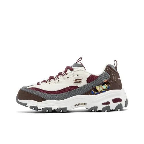 Skechers Низкий топ массивные кроссовки женские бежево-красные азиатская версия