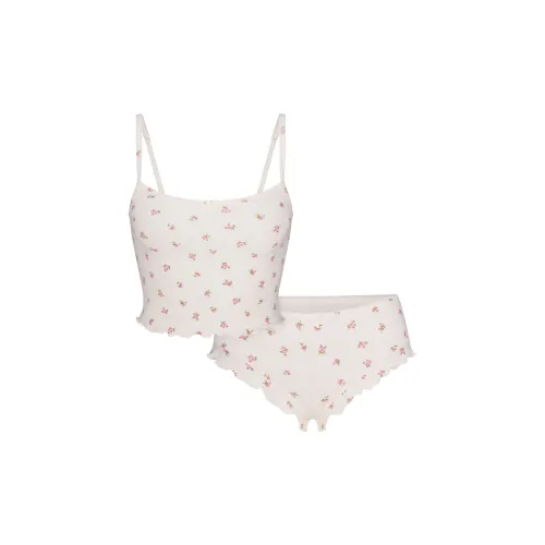 Skims Valentine's Day Collection Мраморный Розовый Принт Rosebud Женские комплекты нижнего белья