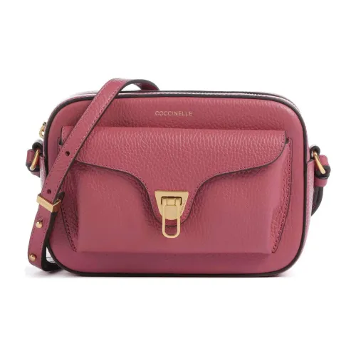 COCCINELLE Beat Коровья крупнозернистая текстура Сумка через плечо Женская Розовая
