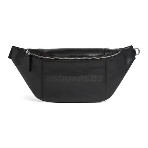 DSQUARED 2 Телячья кожа Через плечо Бананка Мужской Черный