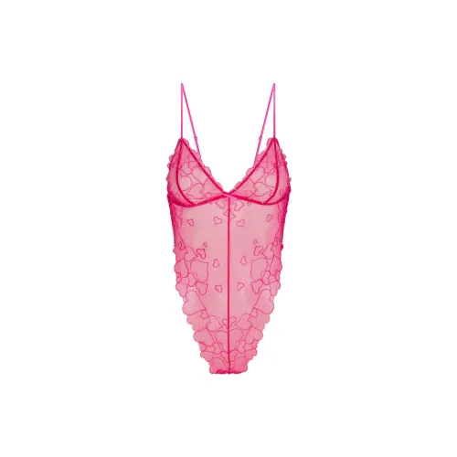 SKIMS Valentine's Day Collection SS25 Вышитый Тул Тедди Комбинезон Женские Машины для Боксирования