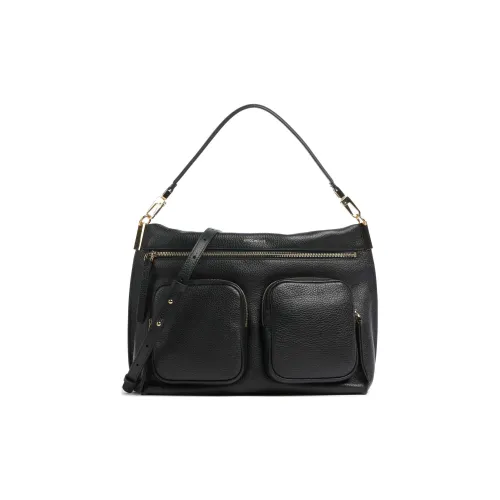 COCCINELLE Сумка через плечо из крупнозернистой текстуры коровьей кожи женская черная