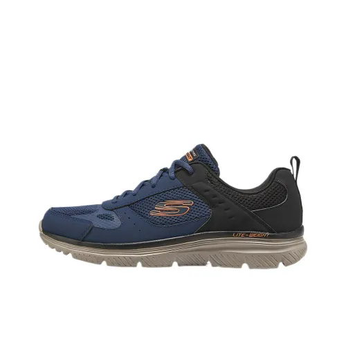 Skechers Sport МЕЧЕТЫ Мужская Уличная Обувь с Низким Верхом Устойчивая к Износу Синий Оранжевый