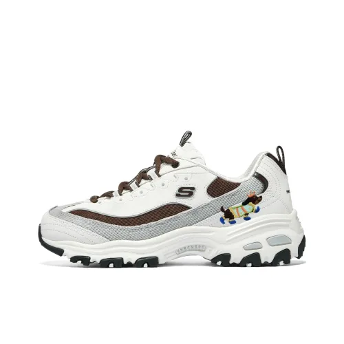 Skechers Низкий топ массивные кроссовки женские белые коричневые азиатская версия