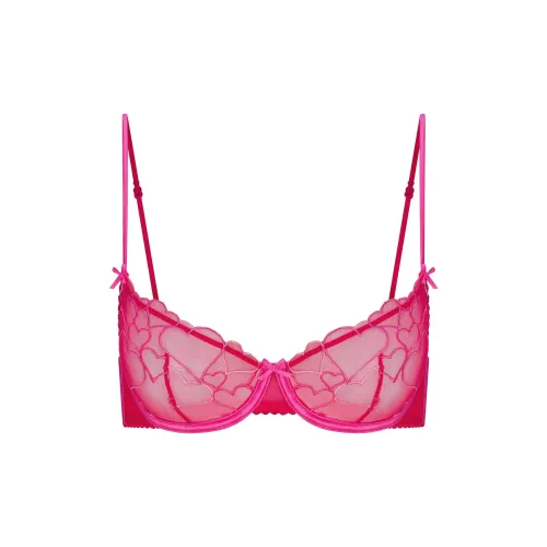 SKIMS Valentine's Day Collection SS25 Вышитый Тула Без подкладки Demi Бюстгальтер ЖенскиеPunching Machines