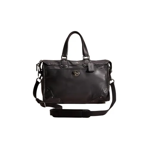 COACH Rhyder Кожа Сумка через плечо Сумка Большая Женская Черная