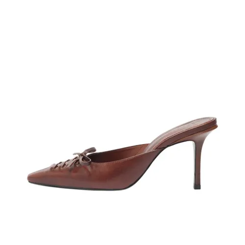 Schutz Домашние тапочки 8 см Женские Коричневый