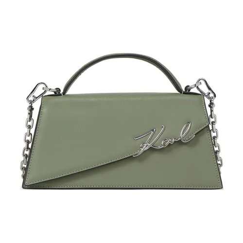 Сумка через плечо из кожи Karl Lagerfeld мужская шалфейно-зеленая