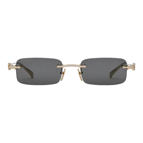 GUCCI Металл Прямоугольные Солнцезащитные очки Мужские Золотые