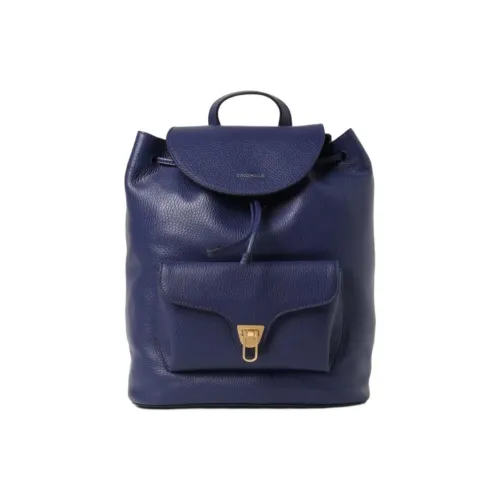 COCCINELLE Рюкзак из крупнозернистой коровьей кожи стандартный женский синий