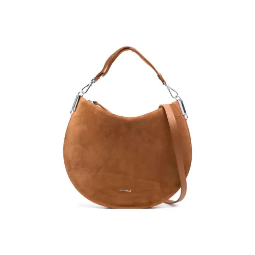 COCCINELLE Сумка через плечо из замши теленка большая женская цвет коньячный коричневый