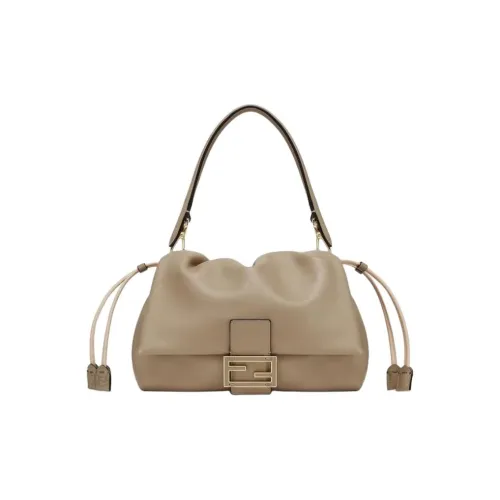 FENDI Mamma Baguette MediumСумка Из Кожи Наппа Серо-коричневого Цвета