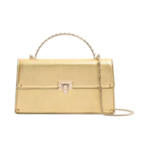 Valentino Rockstud Телячья кожа Одно плечо Сумка Мини Женская Золотая