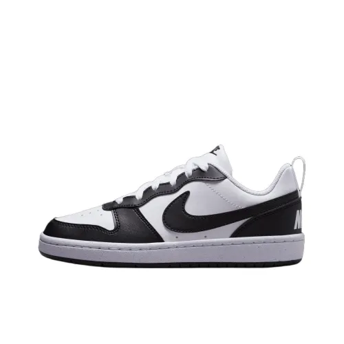 Nike Court Borough Slip Resistant Abrasion Resistant Низкий Топ Детские Скейтбординги Белый Черный