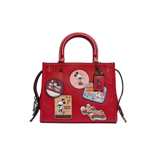 COACH × Disney Коллаборация Rogue кожа одно плечо сумка средний размер женский красный