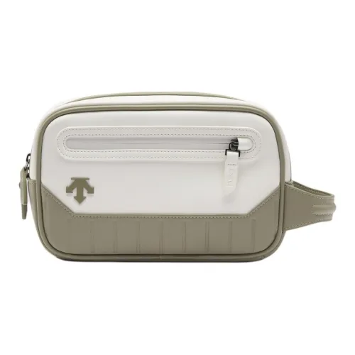 DESCENTE Field Collection Microfiber Leather Clutch Regular Men's White Green DESCENTE Field Collection Микрофибра Кожа Клатч Стандартный Мужской Белый и Зеленый