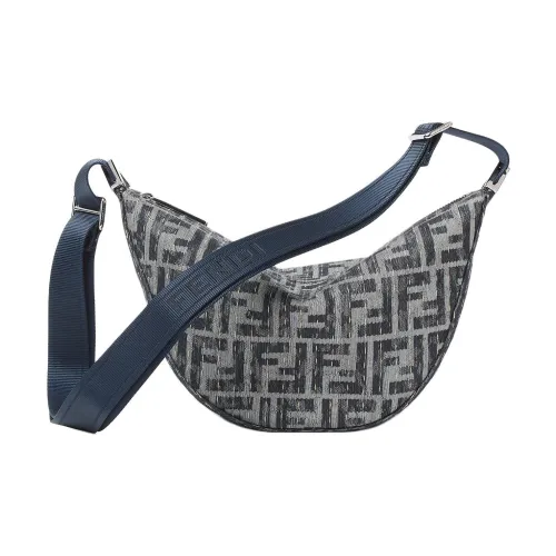 FENDI Хлопок Курьерская Сумка Сумка через плечо Маленькая Сумка для мужчин Синий