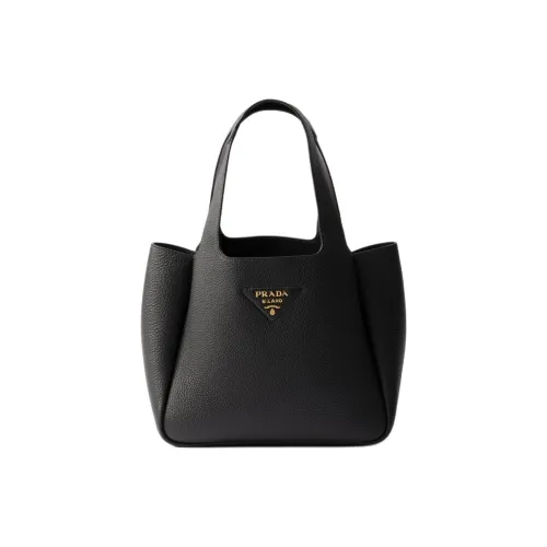 PRADA Кожа Тоут Сумка Сумка для покупок Сумка Маленькая Женская Черная