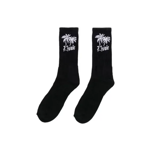 RHUDE 1 Пачка Черные Мужские Носки до Икры MID