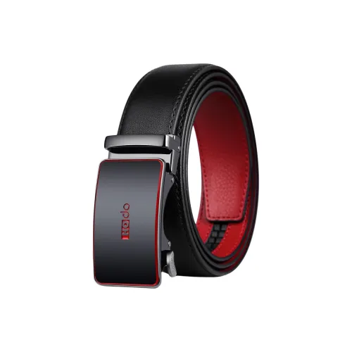 Red Bean Спилок коровья кожа Ремни Мужской ZODIAC Красный 3,5cm