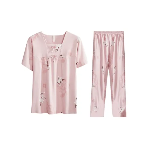 H YXIANG Пижамный комплект женский пастельно-розовый