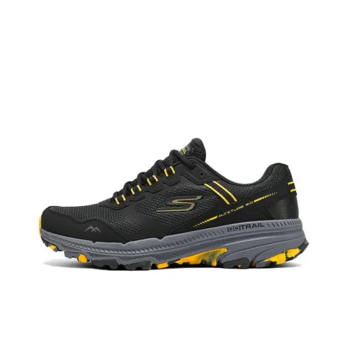 Skechers MEN'S GO Противоскользящий Устойчивый к истиранию Низкий верх Trail Бег Гонки Беговые кроссовки Мужской Черный Желтый
