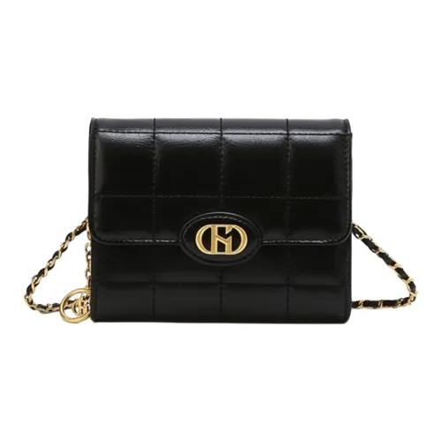 HAZZYS Quilted Кожа Сумка через плечо Сумка на плечо Мини Женская Черная