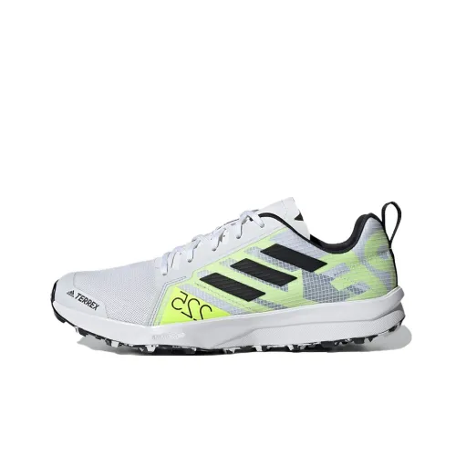 adidas Terrex Speed Дышащий Низкий Топ Марафон Беговые кроссовки Унисекс Серый Черный Зеленый