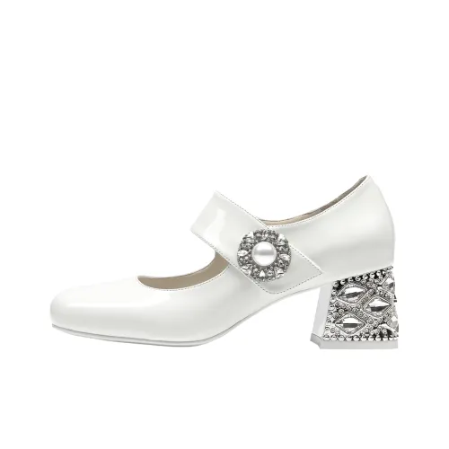 SHOESZOOO Туфли Мэри Джейн Лунно-белый Женские