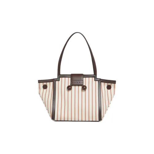 MARNI Cotton Сумка через плечо Мини Женская Красно-коричневая и Белая