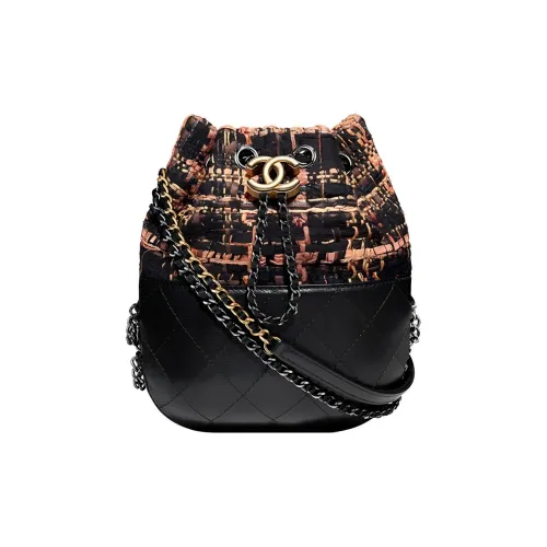 CHANEL Gabrielle Телячья кожа Сумка через плечо Маленькая Женская Черная Коричневая Многоцветная