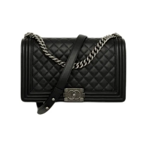 CHANEL LEBOY Коровья кожа Сумка через плечо Большая Женская Черная