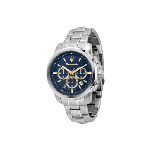 Maserati SUCCESSO Collection Мужские часы Кварцевый механизм Металлический ремешок 44 мм Синий циферблат