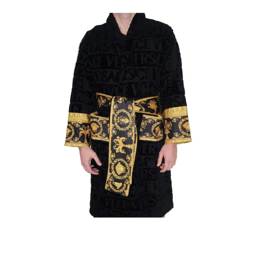 VERSACE Мужские черные халаты для ванной