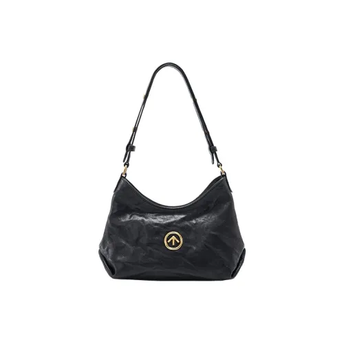 GROTTO Hobo Series Sheepskin Crossbody Soft Bag Mini Women's Black