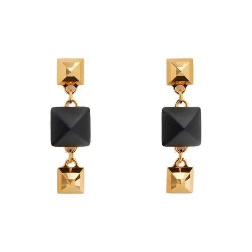 HERMES Телячья кожа Металл Серьги Унисекс Золото