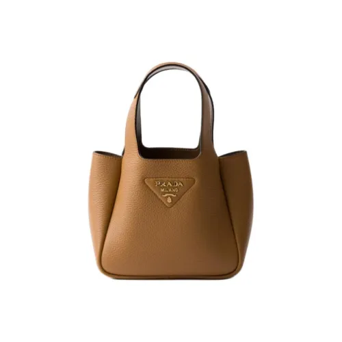 PRADA Коровья кожа Тоут Сумка Сумка для покупок Сумка Мини Женская CAMEL